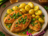 Piščančji zrezki v medeno-gorčični omaki z mlado čebulo