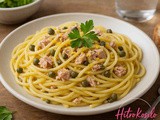 Testenine s tuno, kaprami in limono