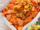 Sweet potato casserole with hot pineapple, ginger relish