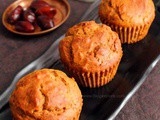 Eggless Dates Muffins Recipe | Whole Wheat Dates Muffins