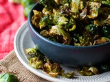 Fried Brussels Sprout Leaves with Lemon and Chili Flakes
