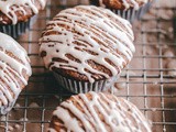 Pumpkin Chocolate-Chunk Espresso Muffins with Coffee Glaze Drizzle