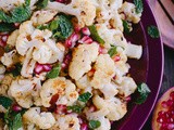 Roasted Cauliflower with Pomegranate Seeds, Mint, and Toasted Almonds