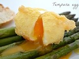 Uovo in tempura su letto di asparagi