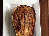 Roasted eggplant with lemon garlic sauce