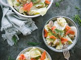 Aardappelsalade met witlof en zalm