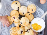 Pannenkoek muffins met citroen en blauwe bessen
