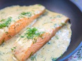 Zalm met mosterdsaus en dille