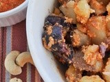 Insalata di patate con salsa cremosa di peperoni e anacardi / potato salad with red pepper and cashew dip dressing