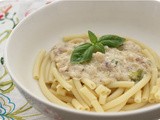 Pasta with Asparagus and Pancetta in Creamy Sauce
