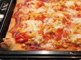 Pizza Peppers, Corn, Salami and Mozzarella
