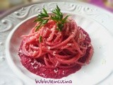Spaghetti con le rape rosse ( barbabietole)