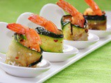 Grilled Zucchini Wrapped Shrimp