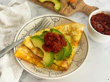 Scrambled Eggs and Avocado with Salsa