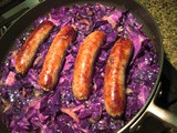 Brats with Purple Cabbage