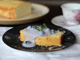 Almond Pound Cake with a Whipped Ricotta Blueberry Topping