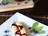 Cream-Filled Crepes with Brown Sugar Berry Syrup