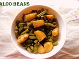 Aloo beans stir-fry recipe – How to make punjabi aloo beans sabzi recipe – side dish for rotis