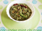 Coriander mint chutney recipe – How to make coriander mint chutney for idli/dosas – chutney recipes