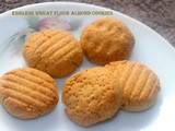 Eggless whole wheat almond cookies recipe