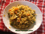 Mixed vegetable pulao or mixed vegetable rice recipe