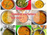 20 Sambar Recipes For Rice | Sambar Varieties For Lunch