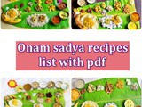 Onam Sadya Recipes List | Onam Sadya Items list pdf