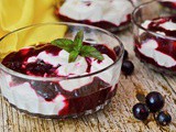 Blackcurrant Fool with Fresh Mint & Rose