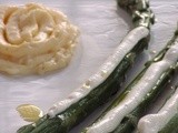 Asparagi con formaggio cremoso e crema pasticcera