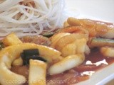 Spicy stirred squid - calamari piccanti mescolati con verdure