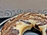 Chocolate-vanilla marble bundt cake (egg less)