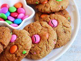M&m cookies recipe – eggless and whole wheat m and m cookies recipe