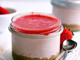 Strawberry cheesecake recipe in a jar. No eggs and gelatin recipe