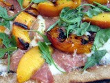 Grilled Pizza with Peaches and Prosciutto