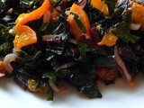 Sauteed Dandelion with Apricot and Golden Raisins