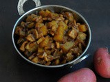 Mushroom & Potato Pepper Stir Fry/Kaalan Urulai Milagu Varuval
