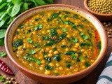 Green Lentil Dal with Spinach