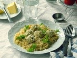 Cheesy Risoni with Chicken Meatballs / Ризони с Сыром и Куриными Тефтелями