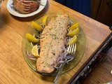 Baked Salmon with Dill Butter (served with Mustard Sauce)