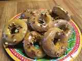 Glazed Pumpkin-Pecan Doughnuts — they're baked not fried
