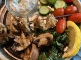 Grilled Chicken Skewers with Tzatziki and Veggies