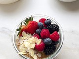 Creamy Vanilla Steel-Cut Oats with Berry Almond Topping