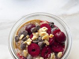 Creamy Vanilla Steel-Cut Oats with Cherry & Chocolate Topping