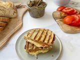 Grilled Cheese and Tomato Sandwich with Homemade Olive Tapenade