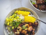 Honey Sesame Chicken Poke Bowls with Pineapple Salsa: a Culinary Delight