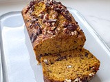 Pumpkin Loaf Cake with Pecans and Dark Chocolate Chunks