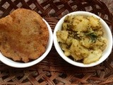 Dahi Pudina wale Aloo with Singhare ki Poori (Mint Yoghurt Potato with Water chest nut flour Bread )
