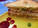 Potato Peas Sandwich (Aloo Matar Toast )