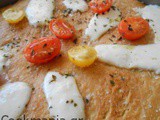 Caprese style Focaccia with spicy oil