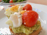 Open toast with avocado and easter ggs